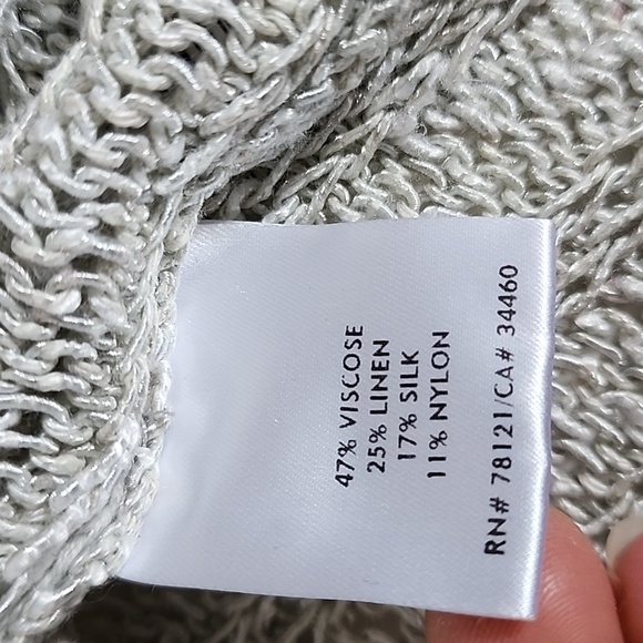 EILEEN FISHER Loose Knit/Knit Open Cardigan/ Size L - Picture 5 of 12